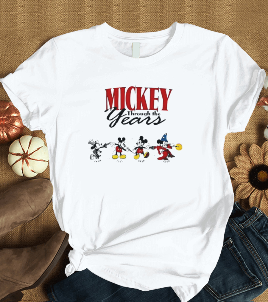 Mickey Through the Years 1926 1931 1936 1940 T-Shirt