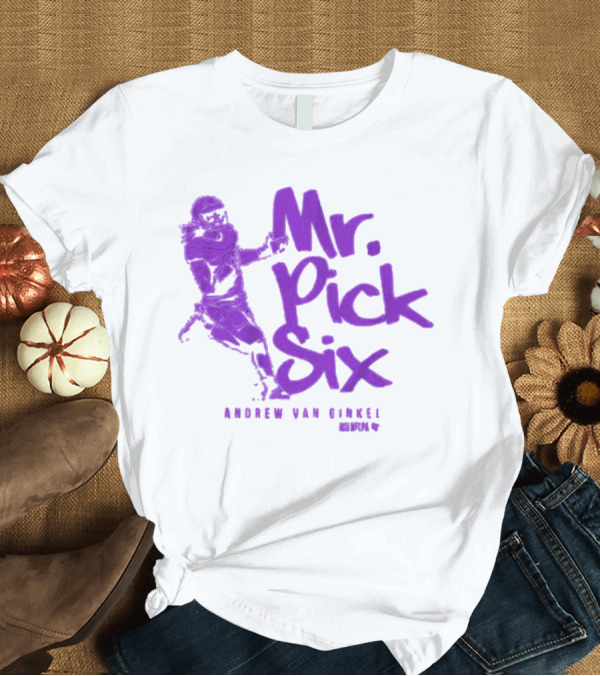 T-Shirt: Andrew Van Ginkel Mr. Pick Six NFLPA T-Shirt Andrew Van Ginkel Mr. Pick Six NFLPA T-Shirt
