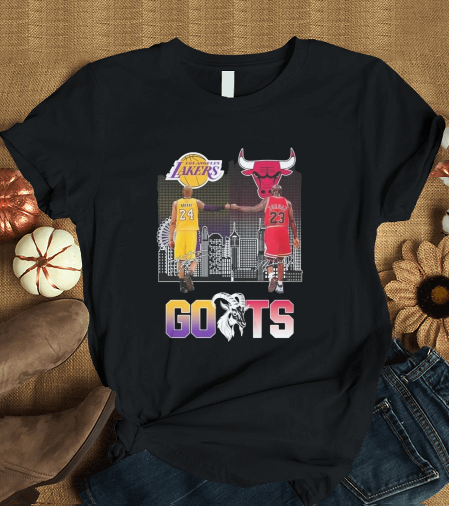 Goats Los Angeles Lakers Kobe Bryant Chicago Bulls Michael Jordan Signatures T-Shirt