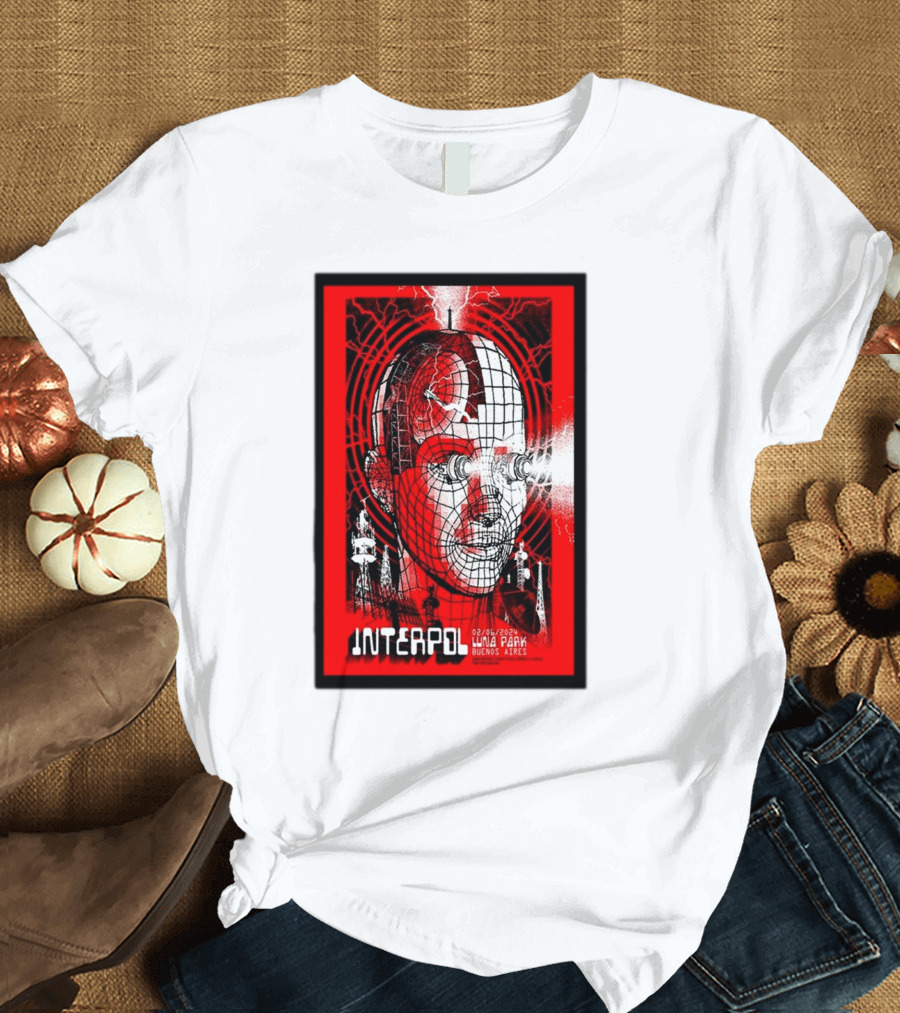 Interpol Buenos Aires Luna Park Jun 2 2024 Robot Grid T-Shirt