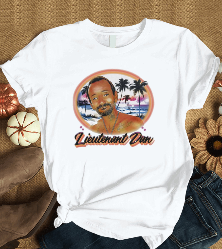 Lieutenant Dan Sunset Beach Airbrush T-Shirt