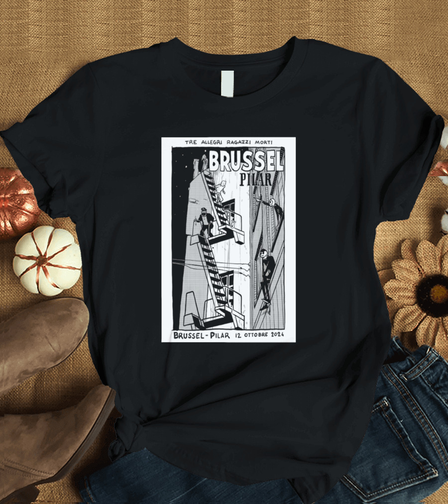 Tre Allegri Ragazzi Morti Brussels Pilar October 12 2024 Tour T-Shirt