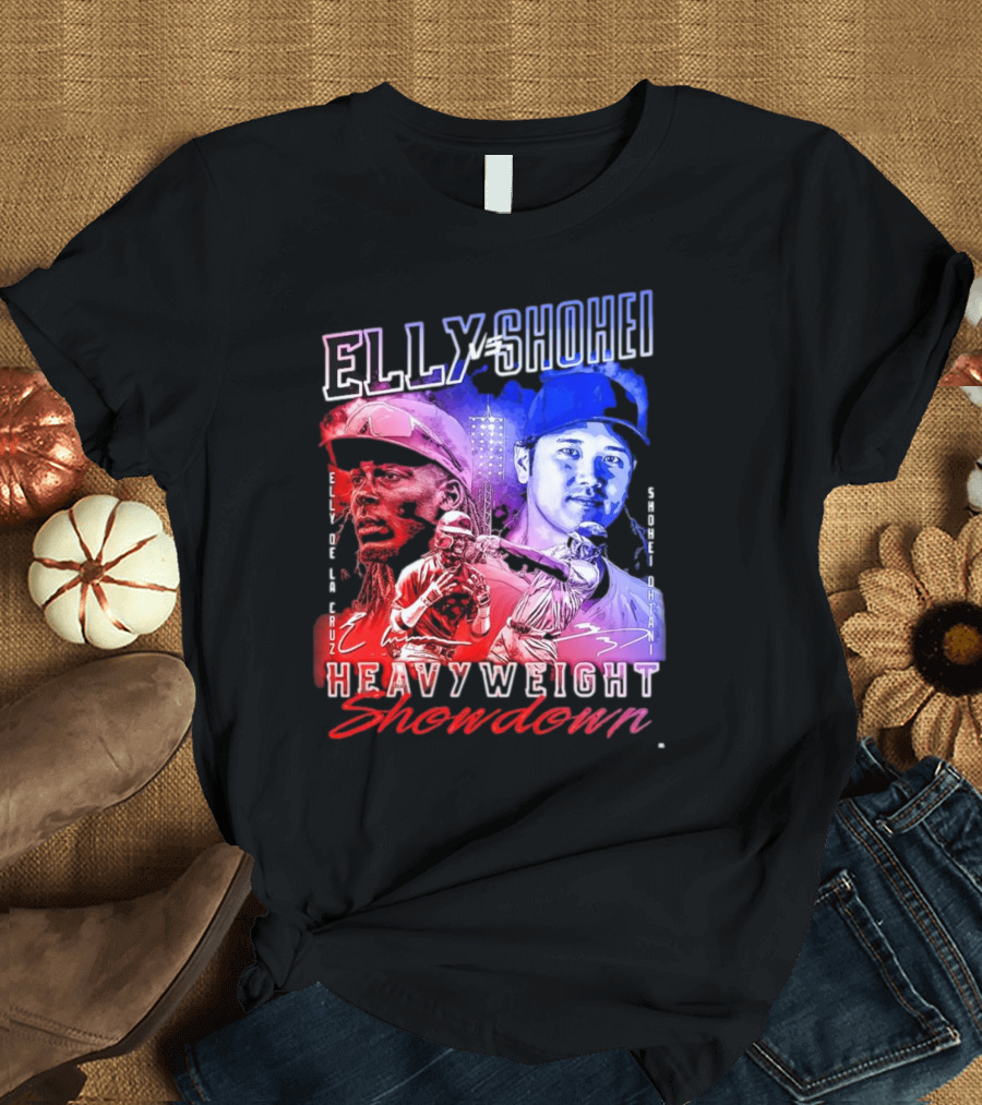 Elly De La Cruz vs Shohei Ohtani Heavyweight Showdown Baseball T-Shirt