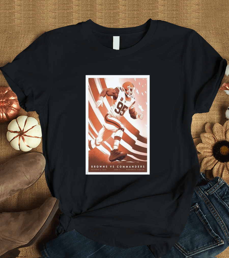 Browns Vs Commanders Game 6 October 6 2024 Northwest Stadium Football Action T-Shirt
