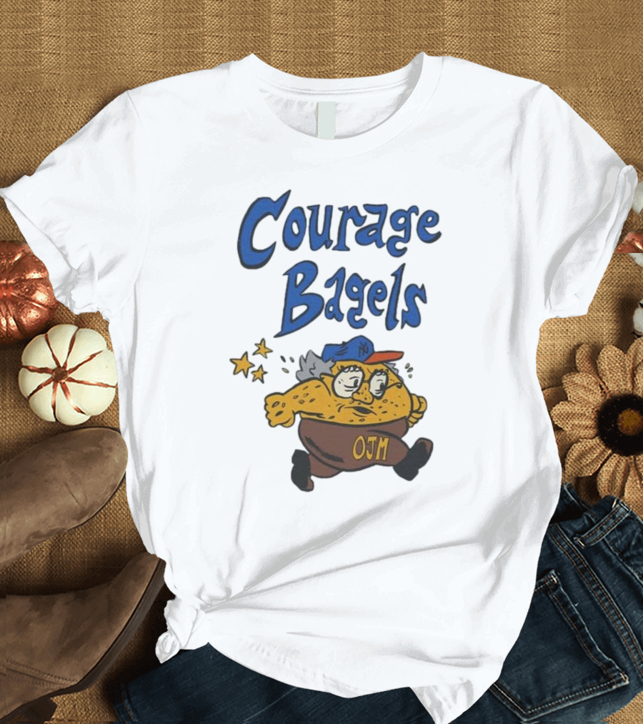 Courage Bagels OJM New York Mets Cartoon Character T-Shirt