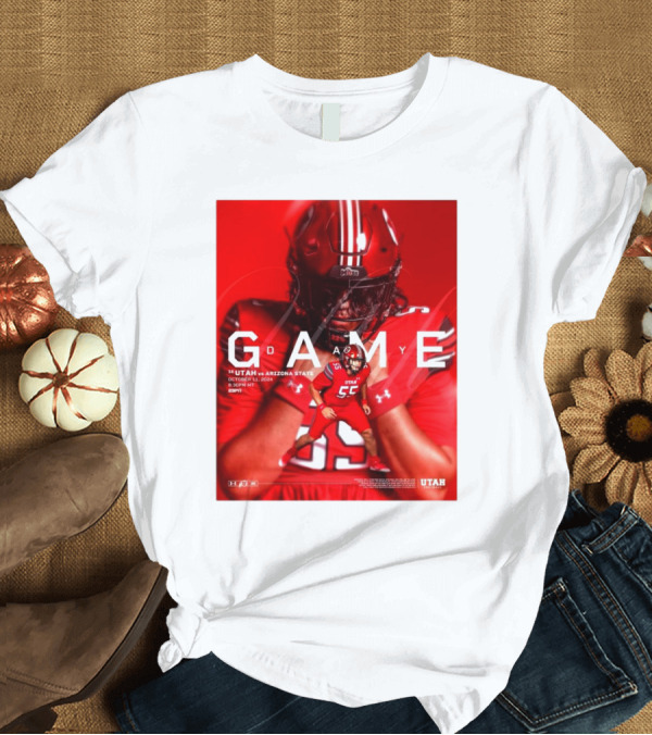 T-Shirt: Gameday Utah Utes Vs Arizona State Sun Devils October 11 2024 Mountain America Stadium 12:30 PM MT ESPN T-Shirt Gameday Utah Utes Vs Arizona State Sun Devils October 11 2024 Mountain America Stadium 12:30 PM MT ESPN T-Shirt