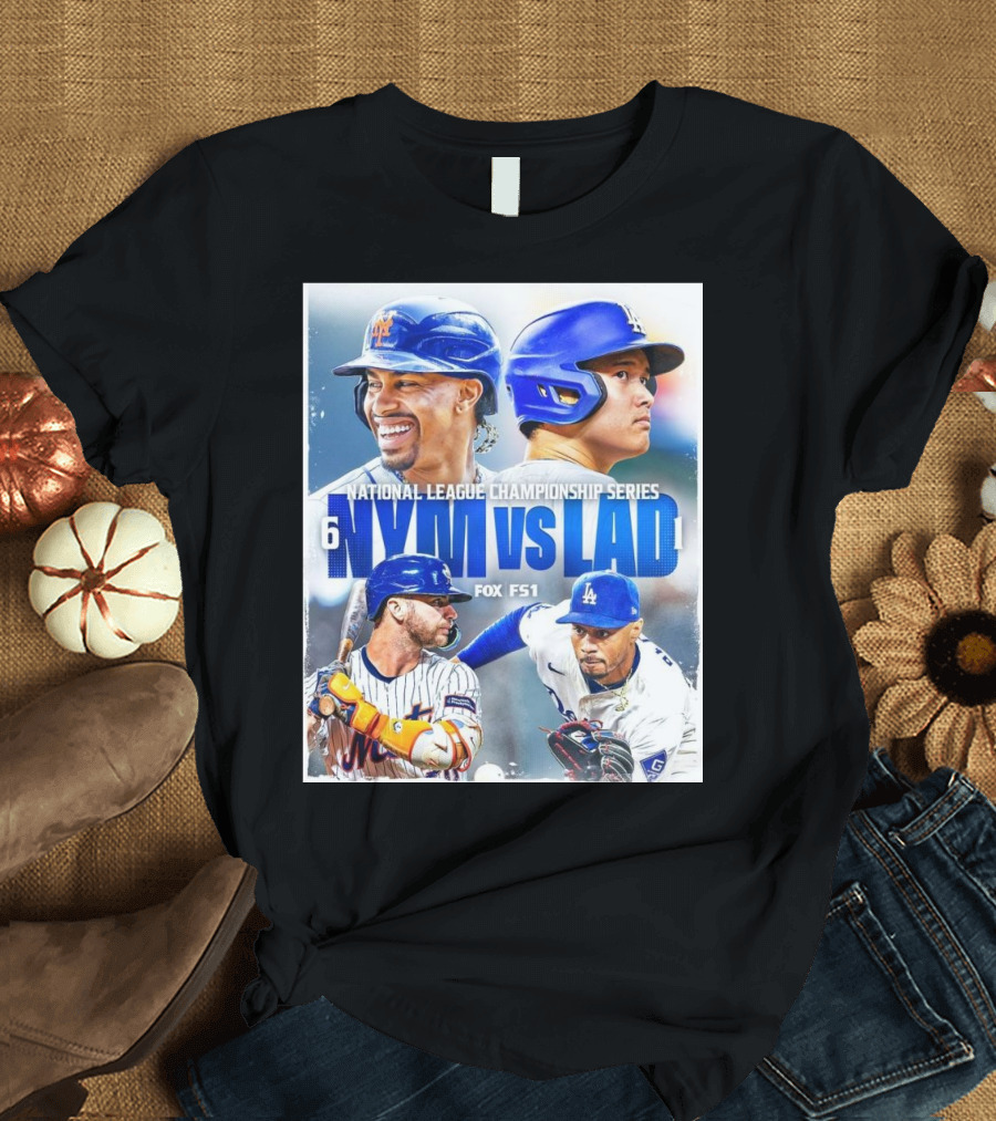 National League Championship Series NYM vs LAD Face Off Fox FS1 T-Shirt