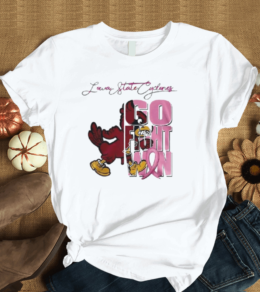 Iowa State Cyclones Go Fight Win Breast Cancer T-Shirt