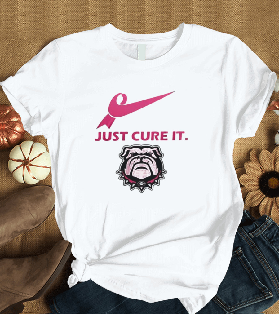 Georgia Bulldogs Just Cure It Pink Ribbon T-Shirt