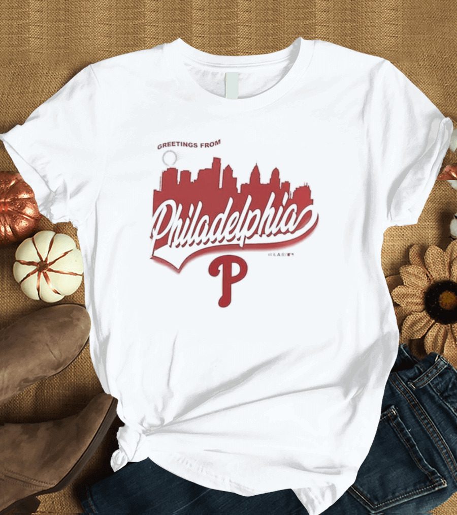 Greetings from Philadelphia Phillies Skyline T-Shirt