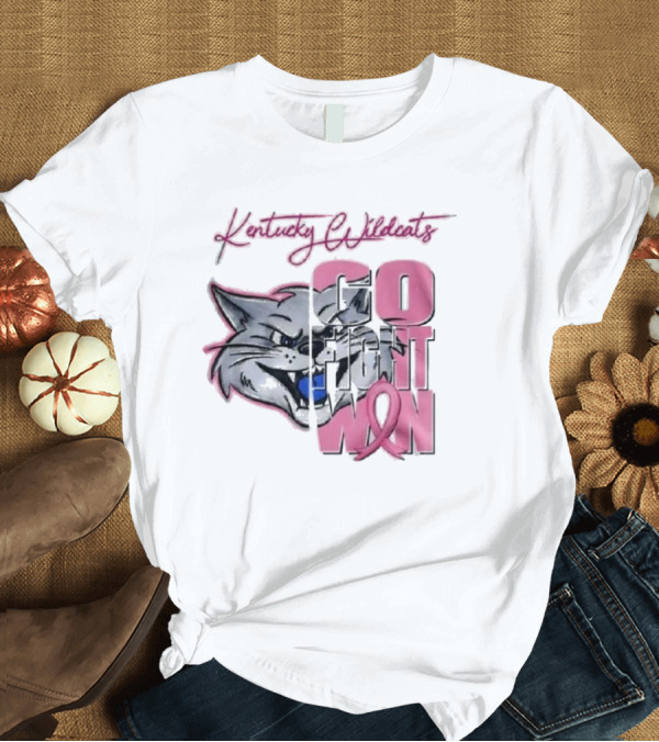 T-Shirt: Kentucky Wildcats Go Fight Win Breast Cancer Awareness T-Shirt Kentucky Wildcats Go Fight Win Breast Cancer Awareness T-Shirt