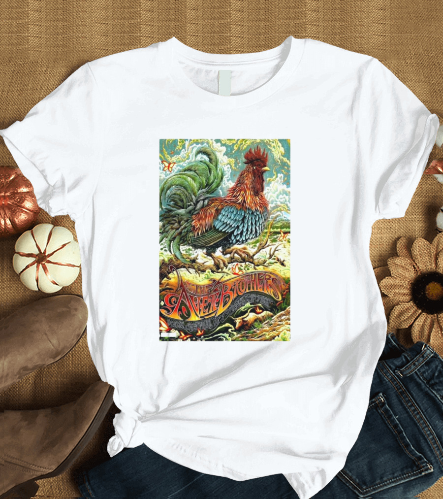 The Avett Brothers Grand Prairie TX Oct 11 2024 Rooster Artwork Event T-Shirt