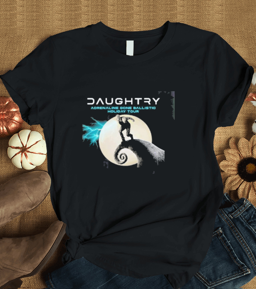Daughtry Adrenaline Gone Ballistic Holiday Tour Moonlit Spiral Figure T-Shirt