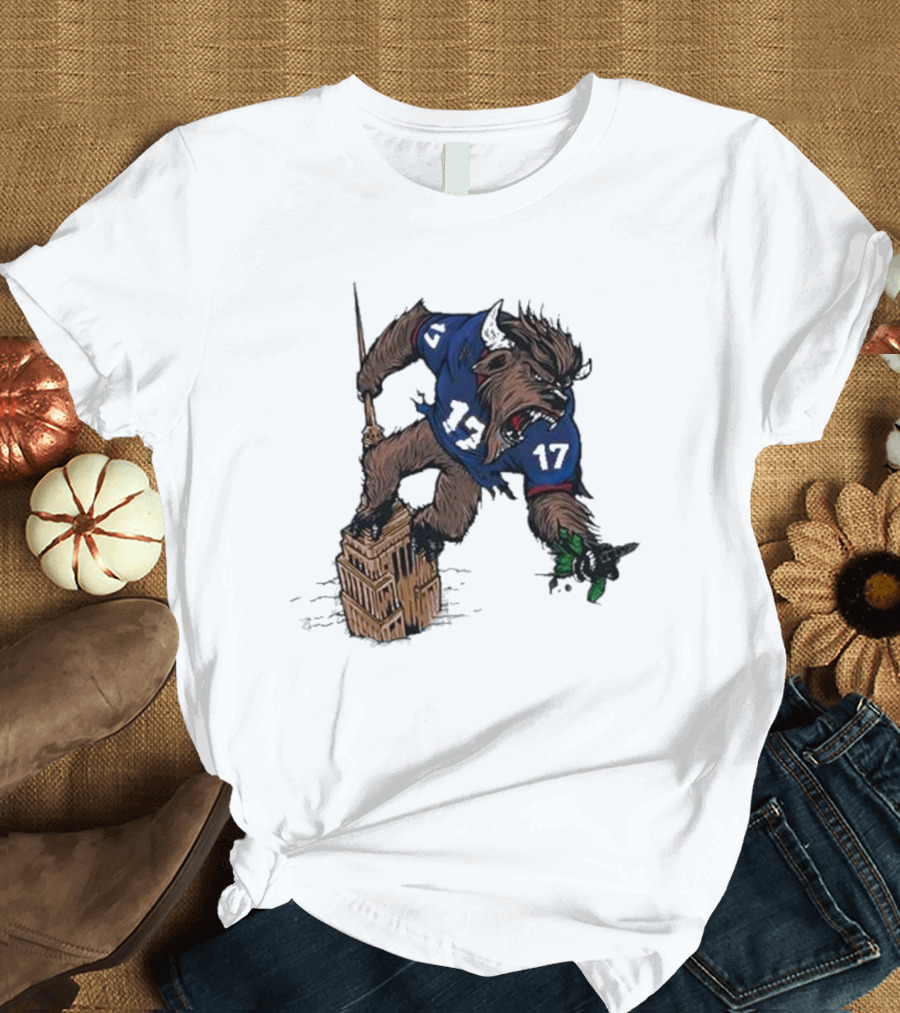 Josh Allen Buffalo Bills 17 Dominates New York Jets on Empire State Building Beast Mode T-Shirt