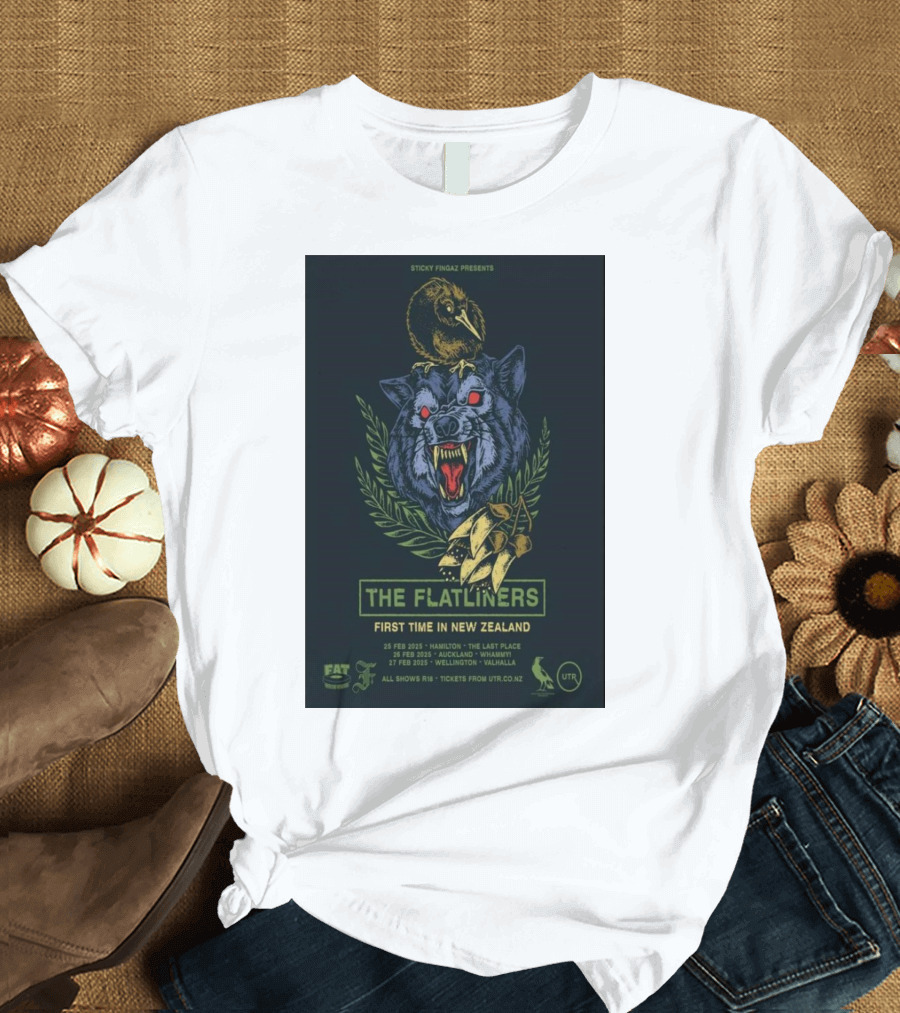 Sticky Fingaz Presents The Flatliners First Time In New Zealand 2025 Hamilton Auckland Wellington Show Dates T-Shirt