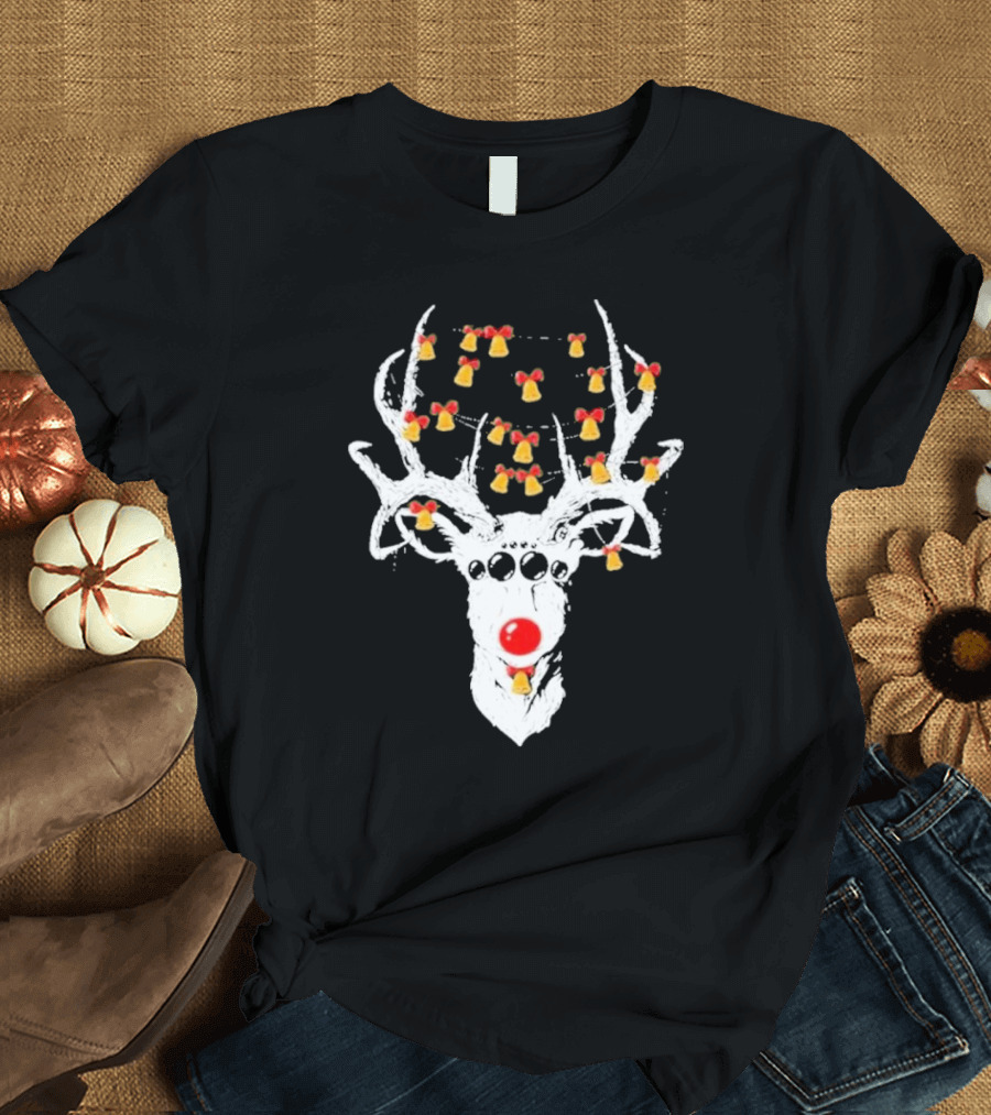 Reindeer Deer Christmas Rudolph with Bells T-Shirt