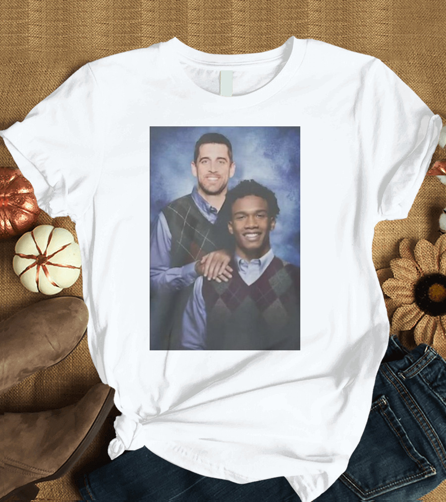 Step Brothers Aaron Rodgers Garrett Wilson New York Jets Portrait Mockup T-Shirt