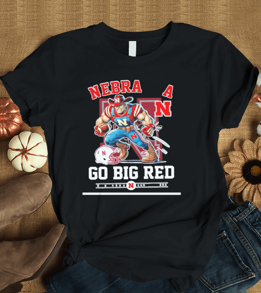 Nebraska Cornhuskers Go Big Red Football Nebraskan Power Player T-Shirt