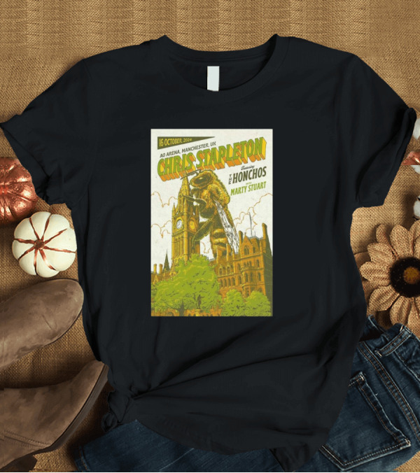 T-Shirt: Chris Stapleton Featuring The Honchos with Marty Stuart AO Arena Manchester UK 16 October T-Shirt Chris Stapleton Featuring The Honchos with Marty Stuart AO Arena Manchester UK 16 October T-Shirt