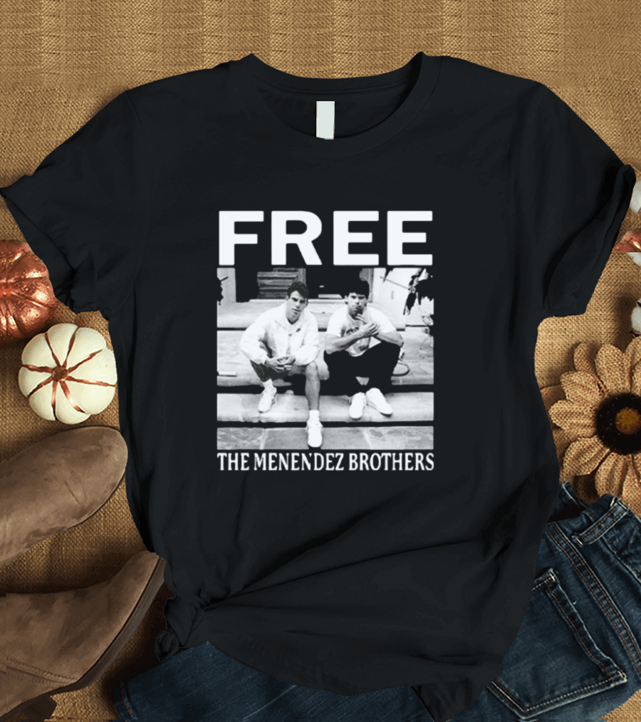 Free The Menendez Brothers 2024 Black and White T-Shirt