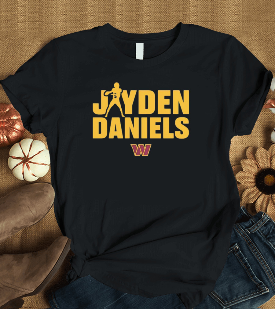 Jayden Daniels Washington Commanders NFL Play Motion T-Shirt