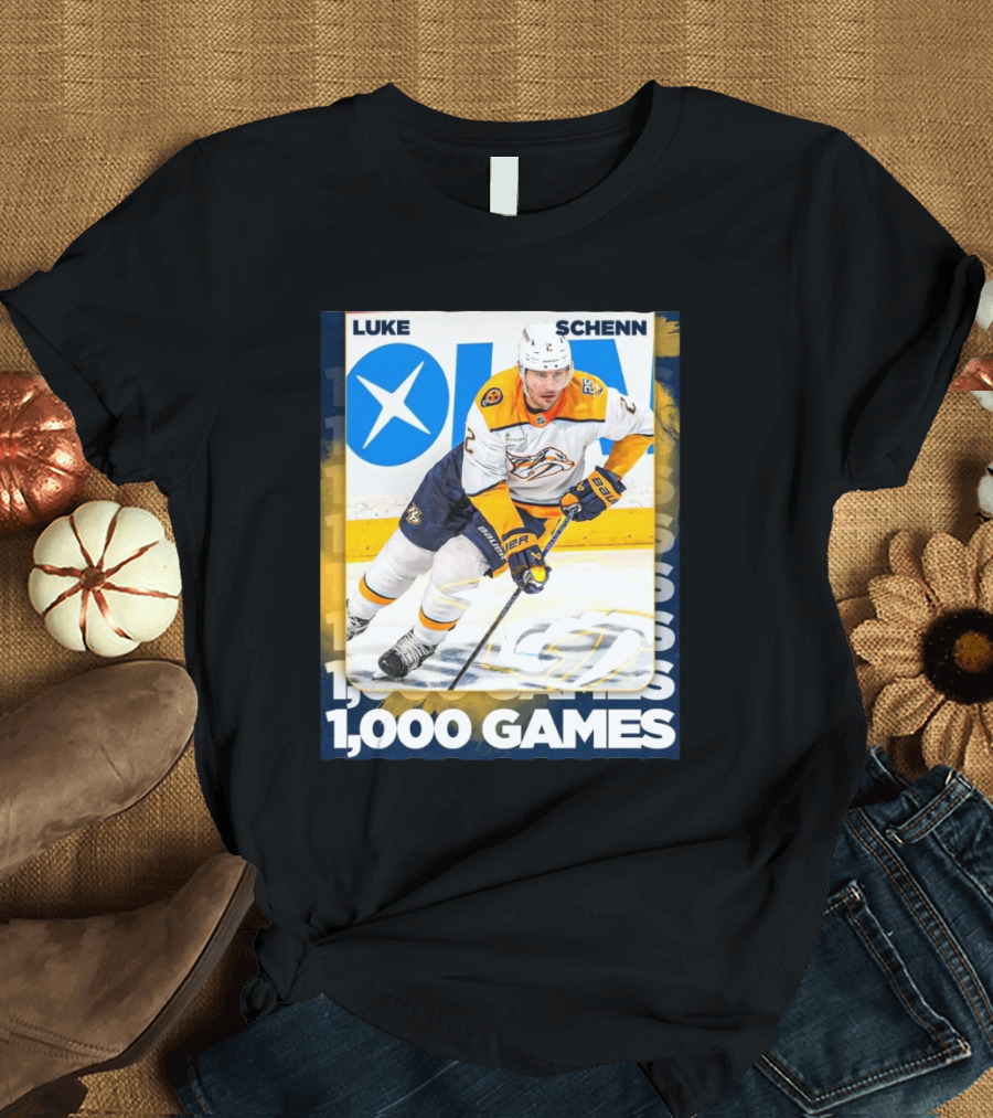 Nashville Predators Luke Schenn 1,000 NHL Games Milestone T-Shirt
