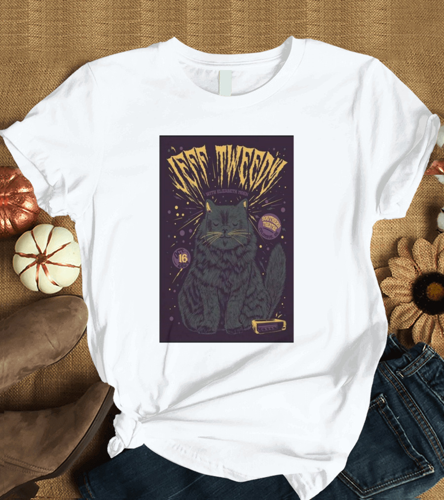 Jeff Tweedy with Elizabeth Moen October 16 2024 Southern Theatre Columbus OH Cat Harmonica T-Shirt