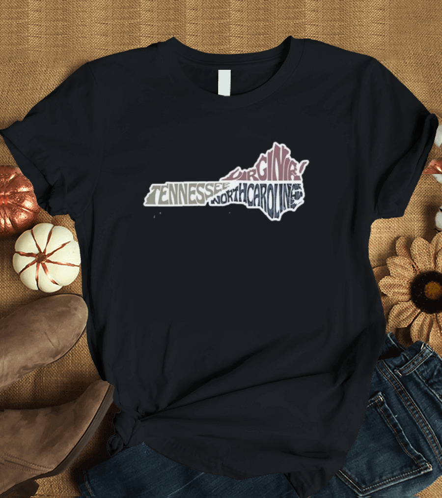 Tennessee Virginia North Carolina Appalachian Strong Map T-Shirt