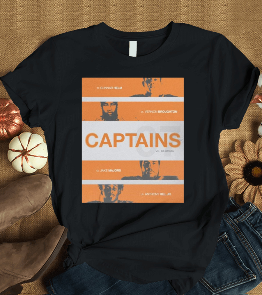 Captains Game 7 Gunnar Helm Vernon Broughton Jake Majors Anthony Hill Jr Vs Georgia T-Shirt