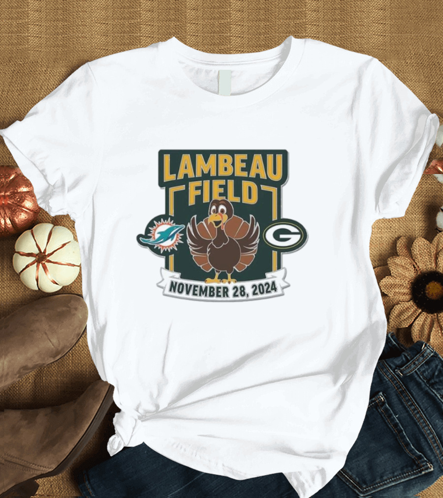 Lambeau Field November 28 2024 Green Bay Packers vs Miami Dolphins Turkey T-Shirt