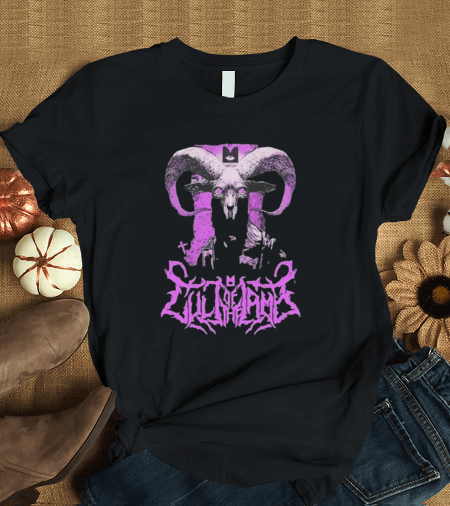Cult Of The Lamb Unholy Goat Ram Skull Purple T-Shirt