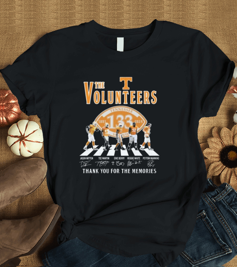 The Tennessee Volunteers 1891-2024 133rd Anniversary Walking Signatures Thank You For The Memories T-Shirt