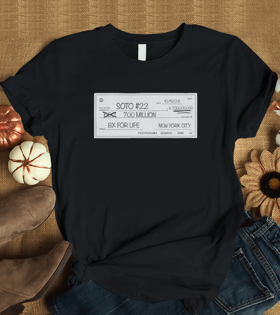 New York Yankees Soto #22 700 Million BX For Life New York City T-Shirt