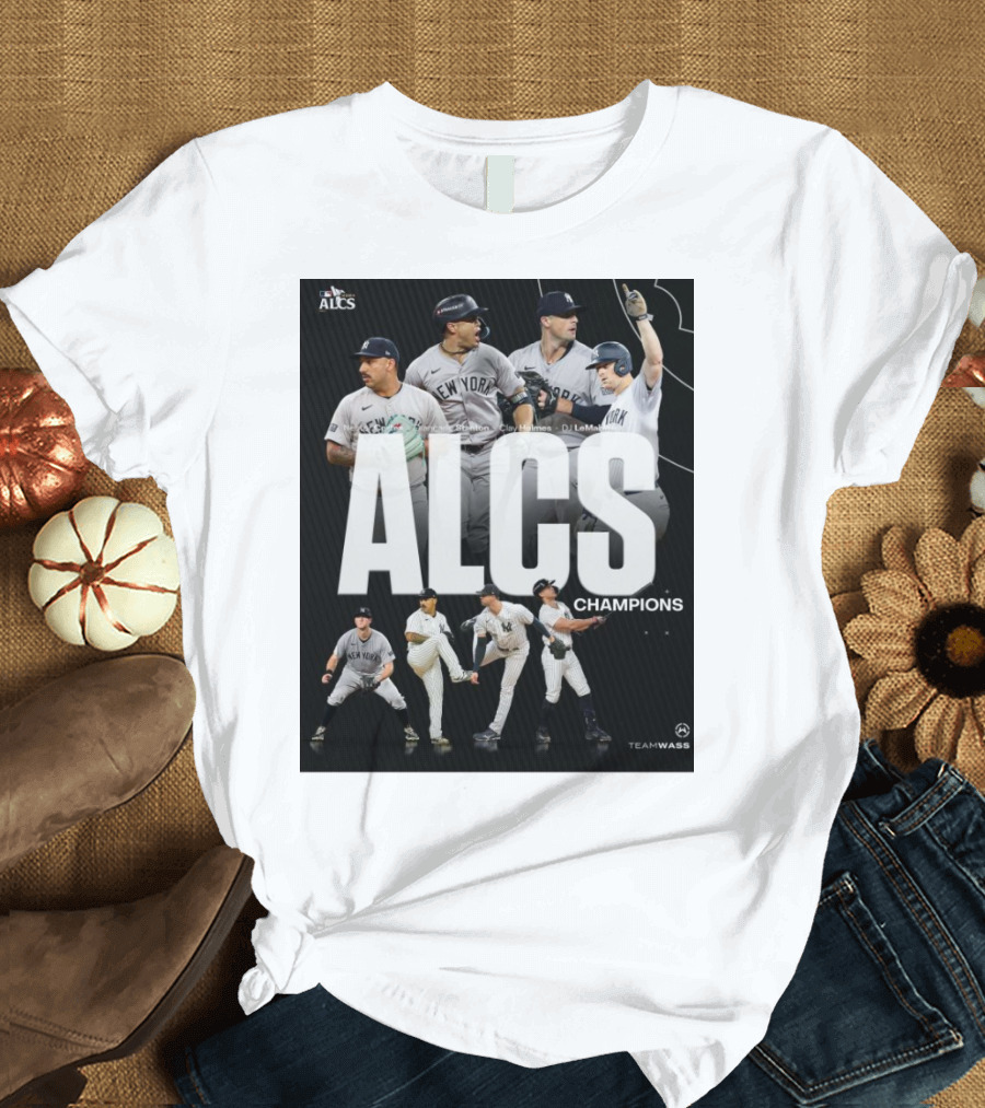 ALCS Champions New York Yankees MLB Lay Holmes Giancarlo Stanton DJ LeMahieu T-Shirt