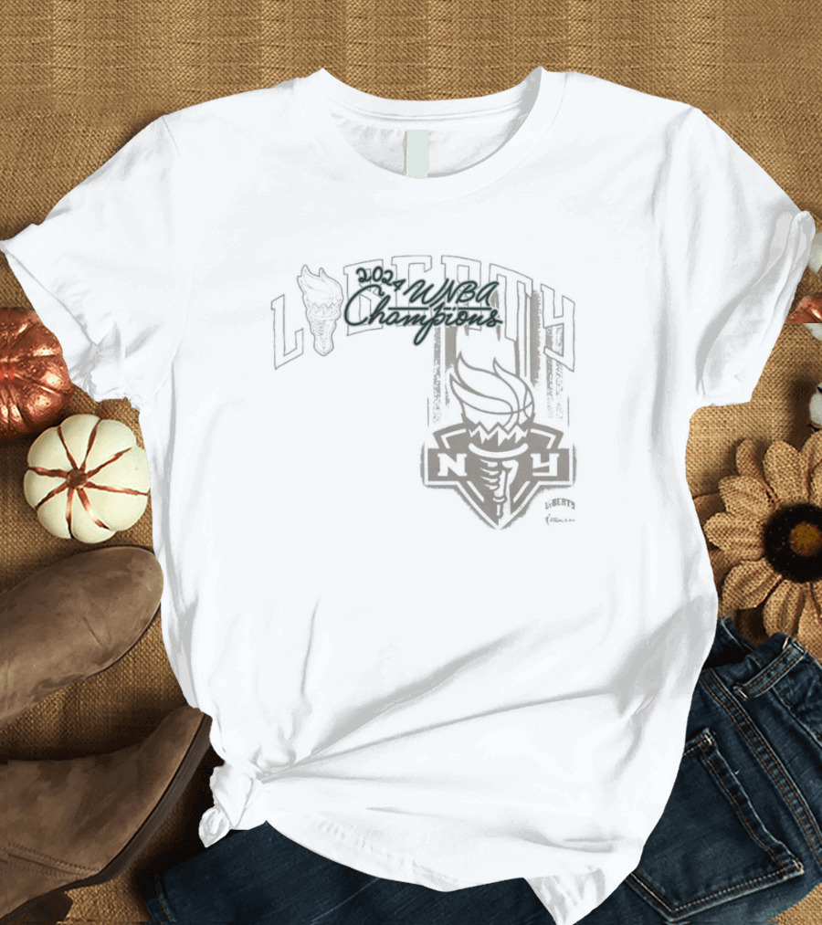 New York Liberty 2024 WNBA Champions Vintage Off The Backboard T-Shirt