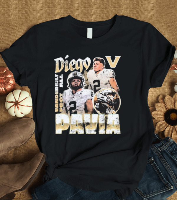 T-Shirt: Diego Pavia Vanderbilt Football Vintage Look T-Shirt Diego Pavia Vanderbilt Football Vintage Look T-Shirt