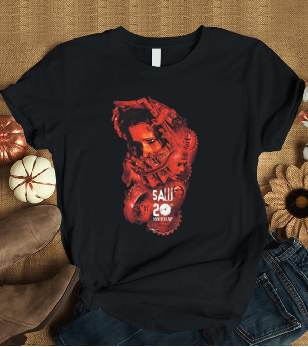 T-Shirt: Saw 20th Anniversary Lionsgate Horror Blades of Gory Movie T-Shirt Saw 20th Anniversary Lionsgate Horror Blades of Gory Movie T-Shirt