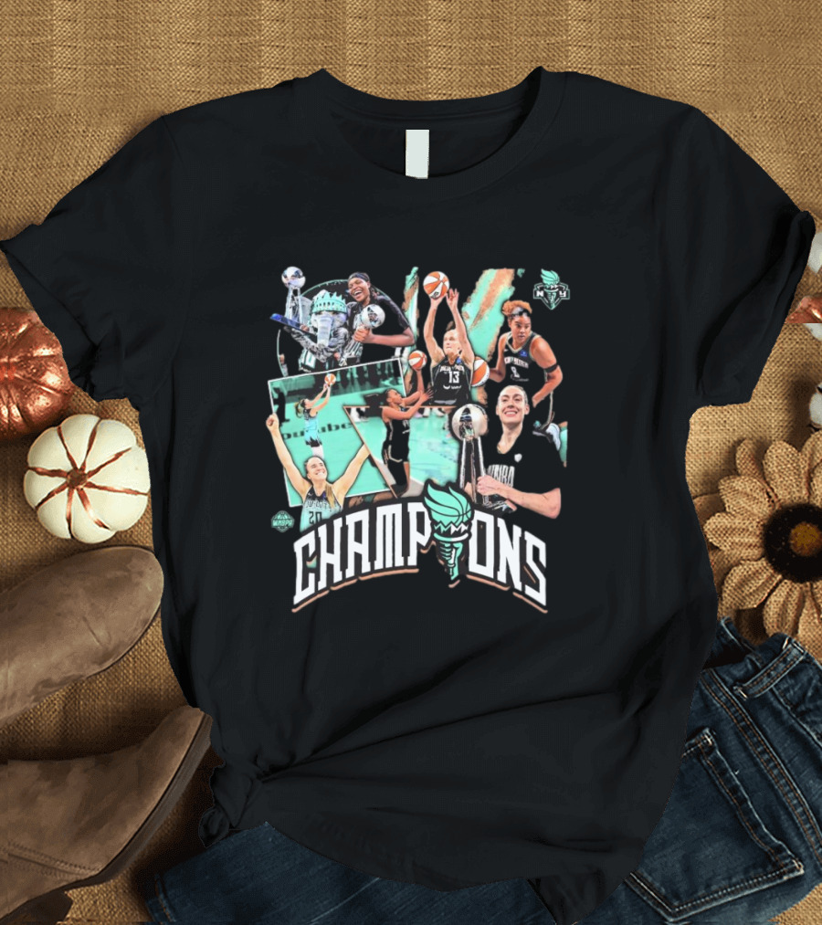 New York Liberty 2024 WNBA Champions Crossroads Stadium Essentials Players T-Shirt