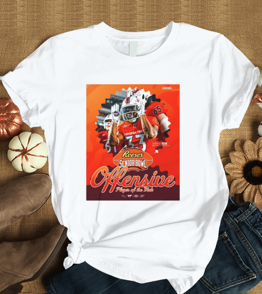 Reese’s Senior Bowl Virginia Tech Bhayshul Tuten Offensive Player of the Week T-Shirt
