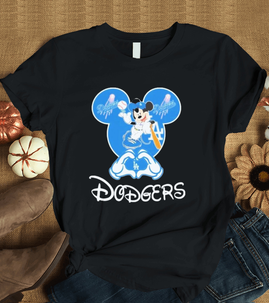 Disney Mickey Mouse Los Angeles Dodgers Baseball T-Shirt