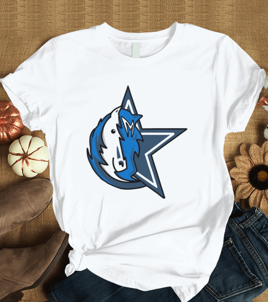 NFL NBA Cowboys Mavericks Logo Mashup Combine T-Shirt