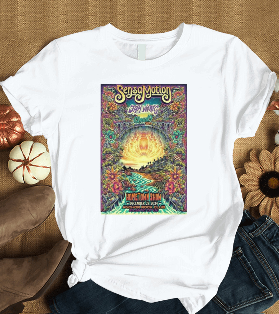 Sensamotion Jah Works Cloud 9 Hometown Show December 28 2024 Anchor Rock Club Atlantic City NJ T-Shirt