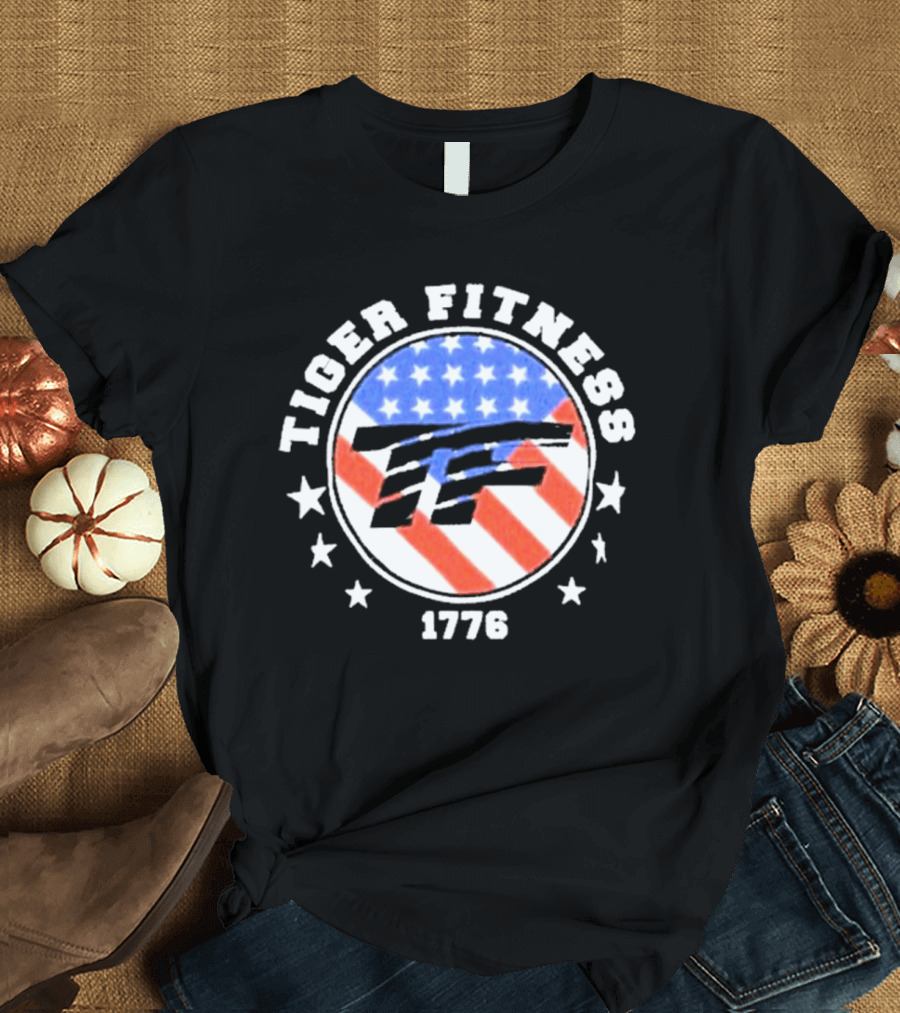 Independence Day 1776 America Flag Tiger Fitness T-Shirt