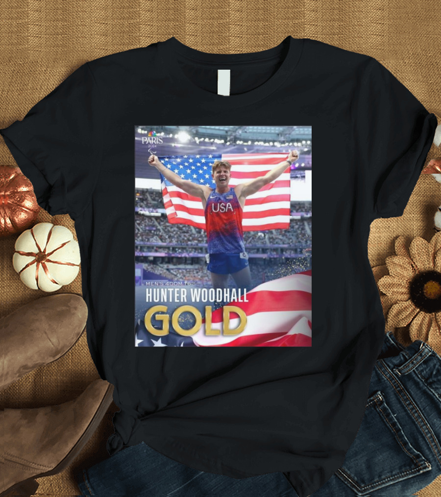 Paris 2024 Hunter Woodhall USA Gold Men’s 400m T62 T-Shirt