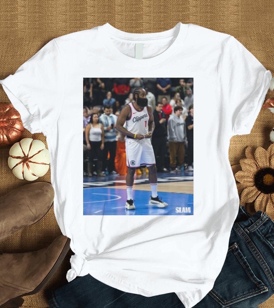 James Harden in Los Angeles Clippers Uniform SLAM Photo T-Shirt