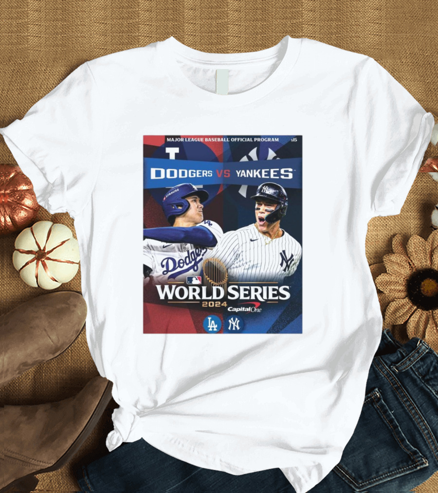 Major League Baseball Official Program Dodgers vs Yankees World Series T-Shirt
