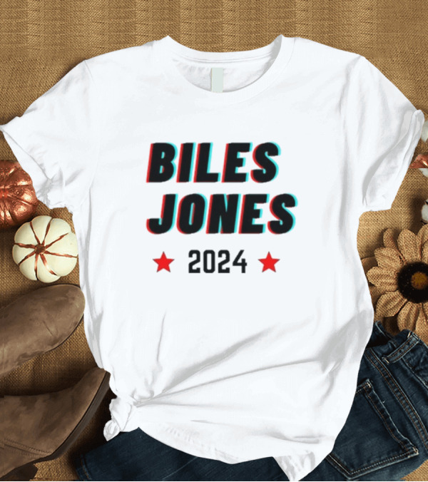 T-Shirt: Biles Jones 2024 Campaign Election Stars T-Shirt Biles Jones 2024 Campaign Election Stars T-Shirt