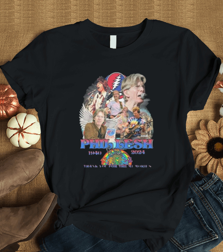 Phil Lesh Grateful Dead 1940-2024 Thank You For The Memories T-Shirt