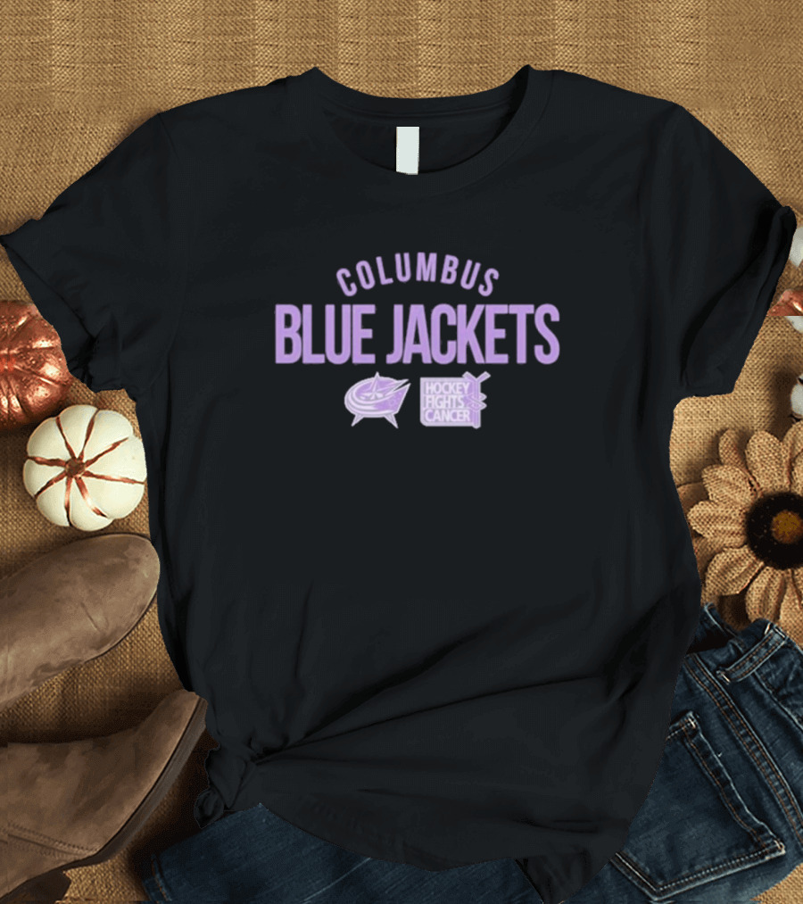 Columbus Blue Jackets Hockey Fights Cancer T-Shirt