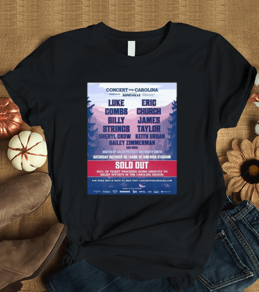 Concert For Carolina Bank Of America Stadium October 26 2024 Featuring Luke Combs Eric Church Billy Strings James Taylor Sheryl Crow Keith Urban Baile